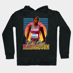 Retro Flyer Style Sha' Carri Richardson Fan Art Hoodie